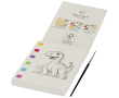 Kleurboek met aquarelpalet en penseel kleur wit