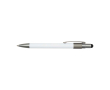Balpen met touchscreenpunt en draaibare spinner, blauwe inkt kleur wit