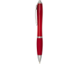 Klikpen van gerecycled kunststof met grip, zwarte inkt kleur rood