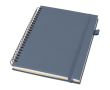 A5-notitieboek met harde kaft van synthetisch leer, spiraalbinding en gelinieerde pagina's JournalBooks kleur marineblauw