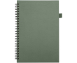 A5-notitieboek met harde kaft van synthetisch leer, spiraalbinding en gelinieerde pagina's JournalBooks kleur gemarmerd groen
