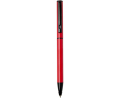 Pen van gerecycled aluminium met draaimechanisme en blauwe inkt kleur rood