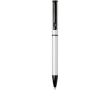 Pen van gerecycled aluminium met draaimechanisme en blauwe inkt kleur zilver