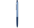 Balpen van gerecycled aluminium met zachte rubberen grip en blauwe inkt kleur marineblauw