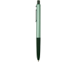 Balpen van gerecycled aluminium met zachte rubberen grip en blauwe inkt kleur gemarmerd groen
