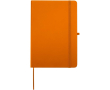 A5-notitieboek met harde kaft van kunstleer en gelinieerde pagina’s kleur oranje