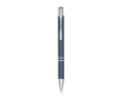 Aluminium pen met soft-touch coating en zwarte inkt kleur cyaan blauw