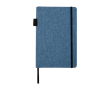 Notitieboek met RPET-stofomslag en pennenhouder A5, gelinieerd. kleur cyaan blauw