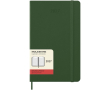 Papieren agenda per dag met lederlook en harde kaft Moleskine kleur groen