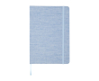Hardcover notitieboek van gerecycled katoen A5, gelinieerde pagina's kleur lichtblauw