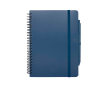 Notitieboek met harde kaft van gerecycled plastic A5 pagina’s kleur marineblauw
