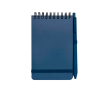 Notitieboek met oceaankaft van gerecycled plastic A6 pagina’s kleur marineblauw