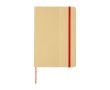 Gerecycled kartonnen hardcover notitieboek met elastiek A5 kleur rood