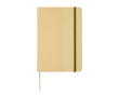 Gerecycled kartonnen hardcover notitieboek met elastiek A5 kleur donkergroen