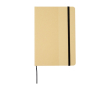 Gerecycled kartonnen hardcover notitieboek met elastiek A5 kleur zwart