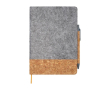 Hardcover notitieboek van gerecycled kurk en vilt A5 kleur naturel