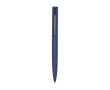 Gerecyclede aluminium en plastic pen met clip en zwarte inkt kleur marineblauw