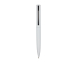 Gerecyclede aluminium en plastic pen met clip en blauwe inkt kleur wit