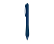 Gerecyclede plastic pen met rubberen lichaam en blauwe inkt kleur donkerblauw