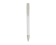 Pen met gerecycleerd plastic lichaam en clip, blauwe inkt kleur wit