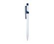 Soft balpen van gerecycled plastic in twee kleuren, blauwe inkt kleur marineblauw