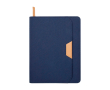 Portfolio van gerecycled plastic met afgeronde hoeken A5 pagina’s kleur marineblauw