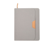 Portfolio van gerecycled plastic met afgeronde hoeken A5 pagina’s kleur grijs