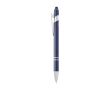 Balpen van gerecycled aluminium met touchscreenpunt, blauwe inkt kleur marineblauw