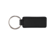Sleutelhanger van synthetisch leer en appelhuid met metalen ring kleur zwart