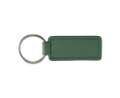 Sleutelhanger van synthetisch leer en appelhuid met metalen ring kleur groen