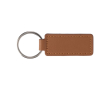 Sleutelhanger van synthetisch leer en appelhuid met metalen ring kleur bruin