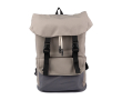 Driekleurige laptoprugzak met gesp- en trekkoordsluiting, 15 inch kleur taupe