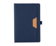 Notitieboek met harde kaft van RPET en gelijnde pagina's, A5 kleur blauw