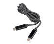 Oplaadkabel van nylon, 1 meter lang met USB-C-poorten, 65 W kleur zwart