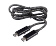 Oplaadkabel van nylon, 1 meter lang met USB-C-poorten, 100 W kleur zwart