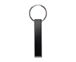 Sleutelhanger-opener van gerecycled aluminium met telefoonstandaard kleur zwart