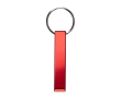 Sleutelhanger-opener van gerecycled aluminium met telefoonstandaard kleur rood
