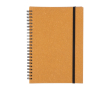 Notitieboek van gerecycled leer met elastische sluiting en A5 formaat kleur bruin