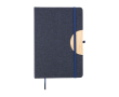 Notitieboek met opvouwbare kaft en telefoonhouder, A5 formaat kleur blauw