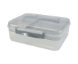 Kunststof lunchbox met verschillende vakken 1.45L kleur lichtgrijs