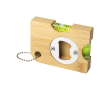 Sleutelhangerflesopener van bamboe met waterpas kleur naturel