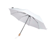 Handmatig RPET-paraplu van pongee polyester met houten handvat Ø99 cm kleur wit