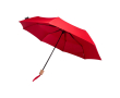 Handmatig RPET-paraplu van pongee polyester met houten handvat Ø99 cm kleur rood