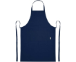 Katoenen schort met dubbele zak en stof van 200 g/m2 kleur marineblauw