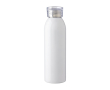 Gerecyclede rvs fles met dop en bijpassende draagriem, 650 ml kleur wit