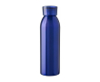 Gerecyclede rvs fles met dop en bijpassende draagriem, 650 ml kleur ultramarijn blauw