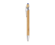 Bamboe balpen met gekleurde styluspunt, blauwe inkt kleur ultramarijn blauw