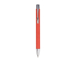 Drukbalpen van gerecycled karton met chroomafwerking, zwarte inkt kleur rood