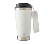 RVS thermosbeker met bijpassende band en zwarte deksel, 500 ml kleur wit