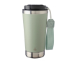 RVS thermosbeker met bijpassende band en zwarte deksel, 500 ml kleur pastel groen
